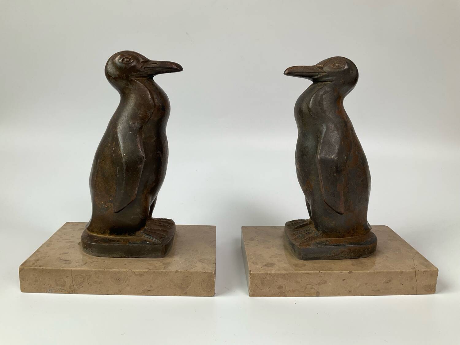 Serre-livres Art Déco pingouin