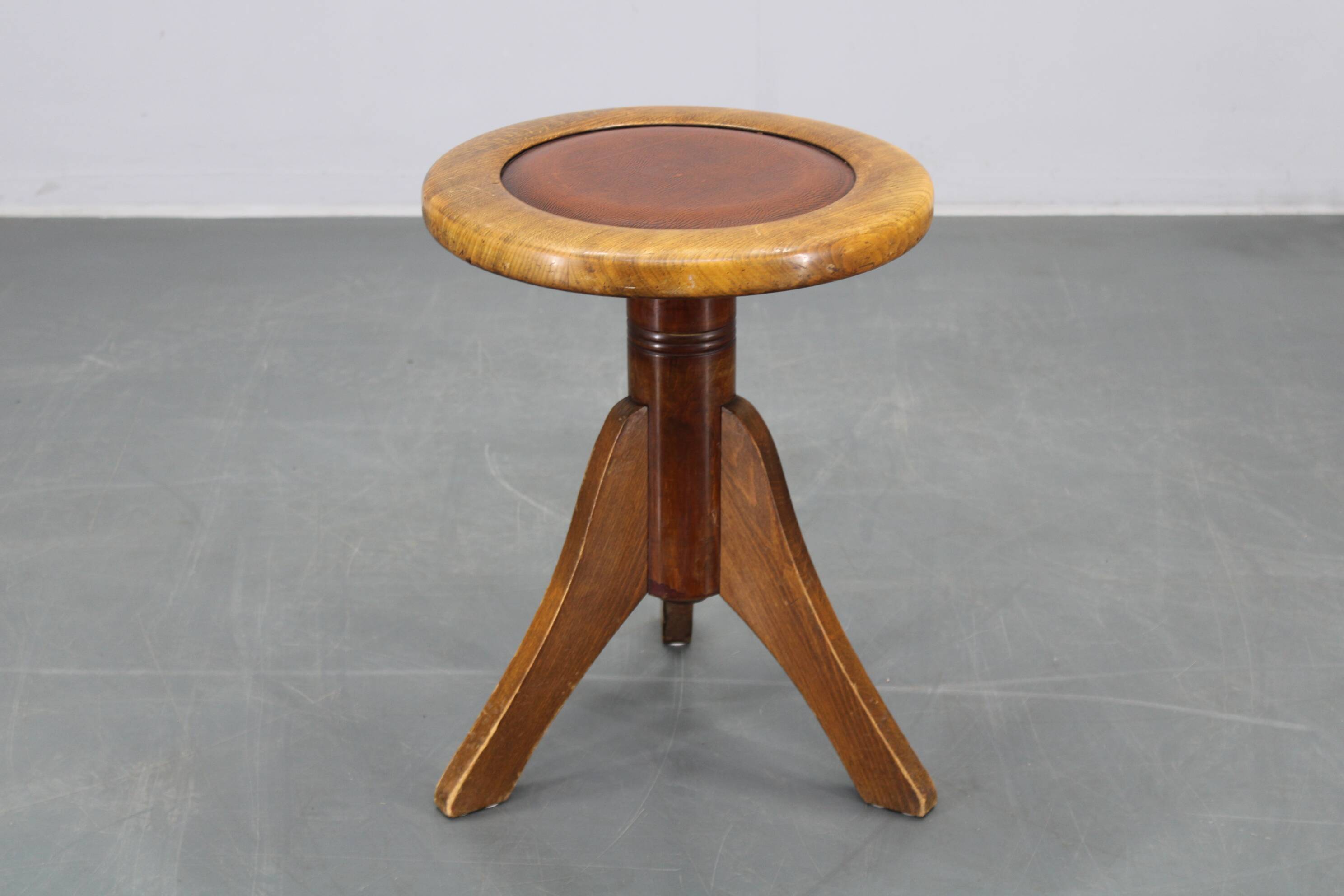 1950s Piano Bentwood Beech Stool, Czechoslovakia