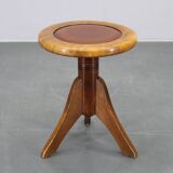 1950s Piano Bentwood Beech Stool, Czechoslovakia