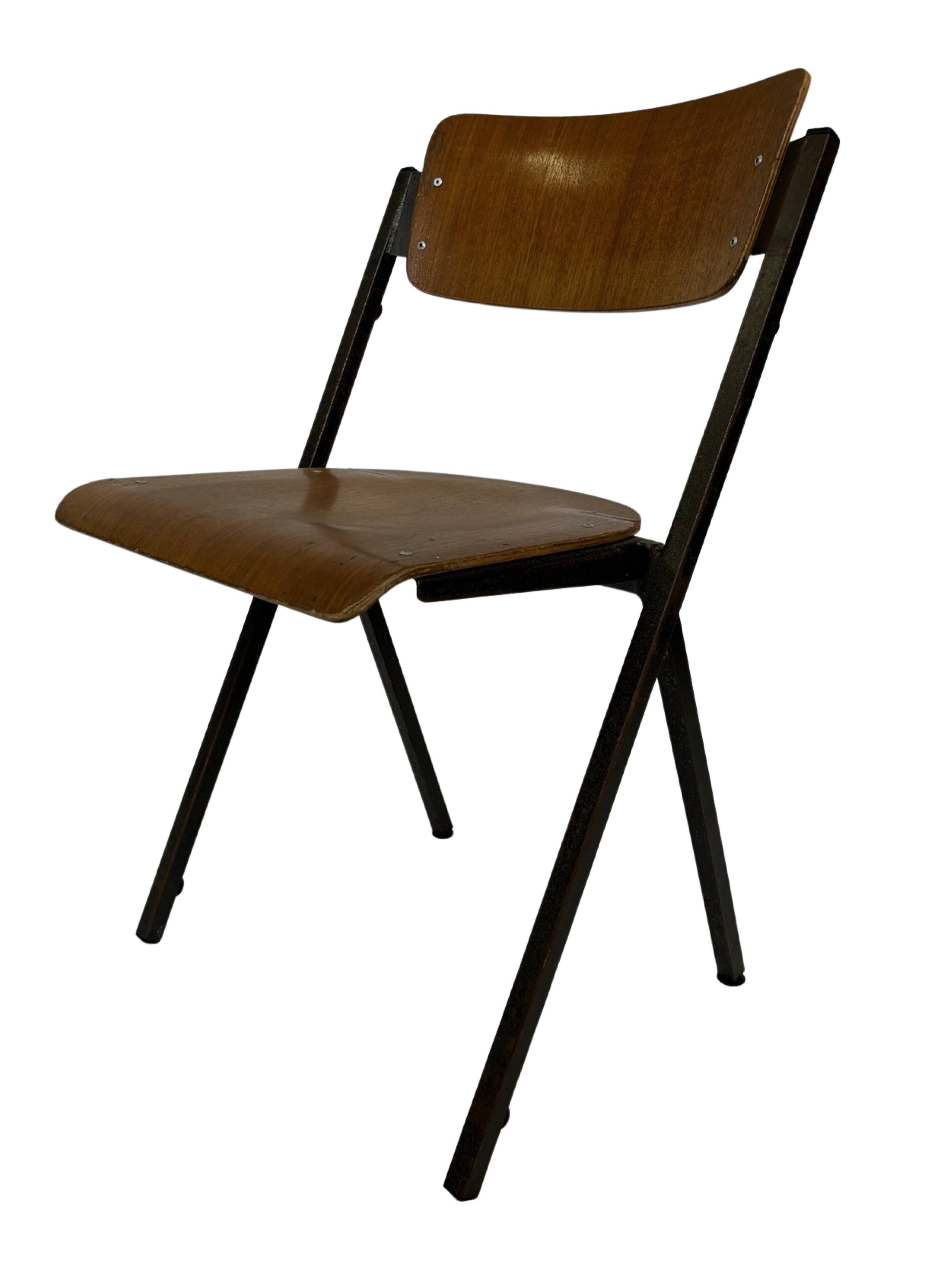 Set Of Four Compass Chairs 1960 Dutch Design School Chairs