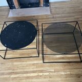 Tables basses Roche Bobois verre et marbre