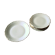 Lot 6 assiettes creuses avec plat rond porcelaine blanche dorure Sologne Lamotte