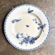 Sarreguemines round dish in blue ironstone, "Carmen" service