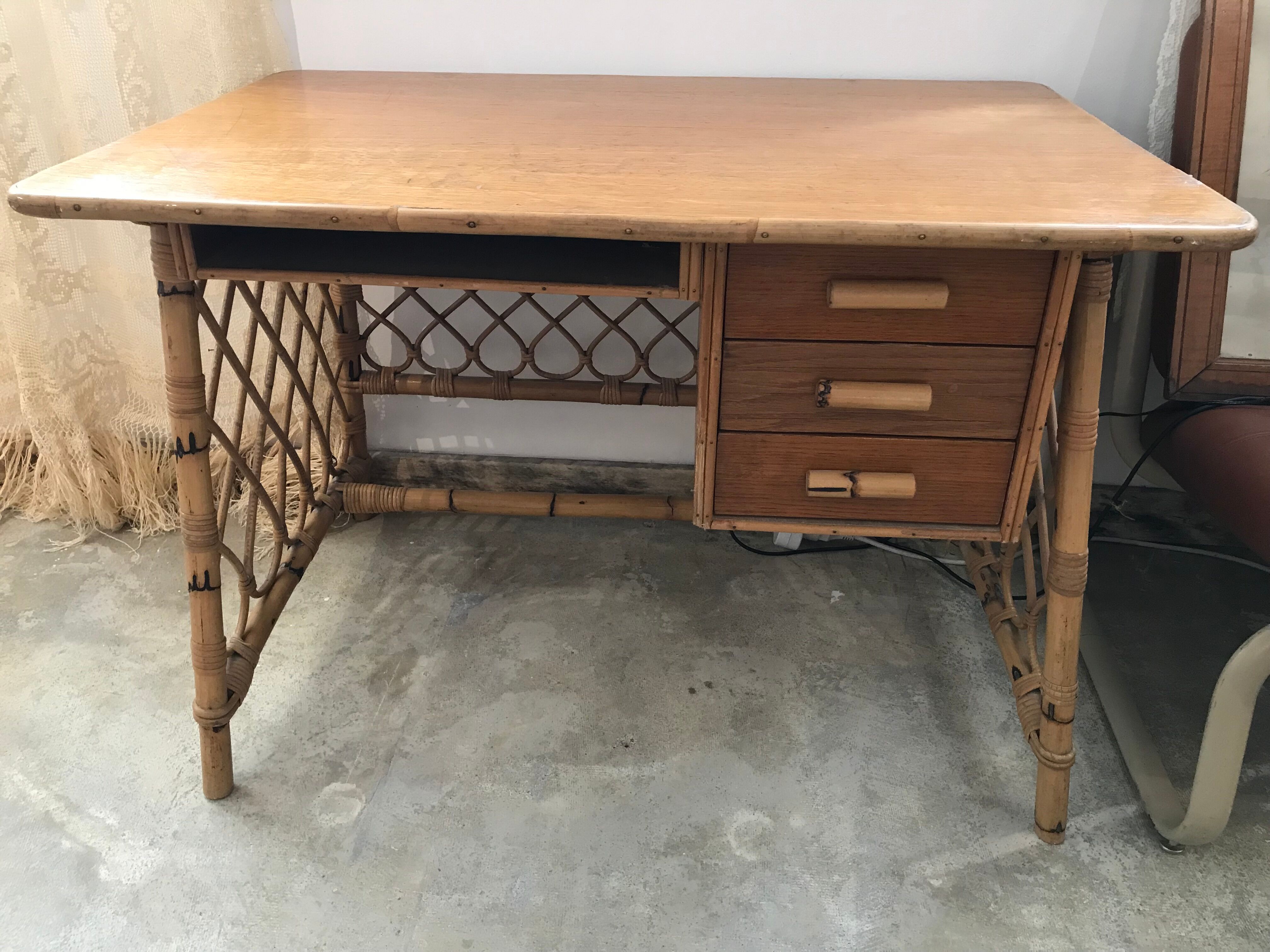 Rattan desk
