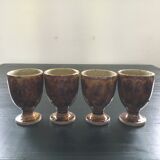 Lot of 4 flamed sandstone cups
