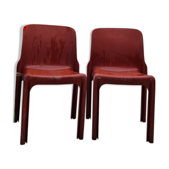 2 Artemide Selene chairs by Vico Magistretti