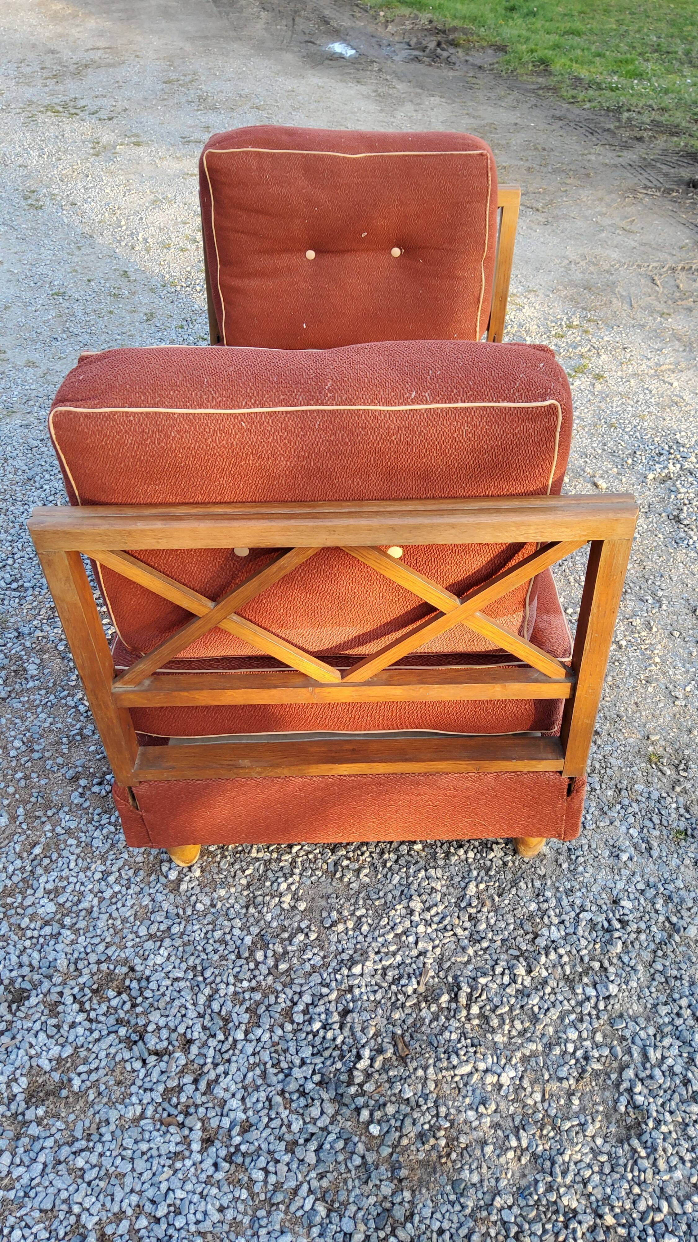 50s bench with oak braces