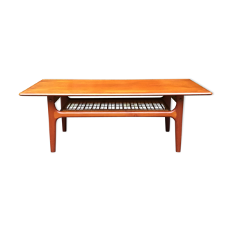Danish coffee table Trioh Mobler, in teak and cane
