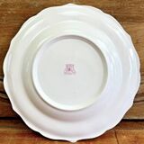 4 old Gien soup plates, pink landscape pattern, 1938/1960
