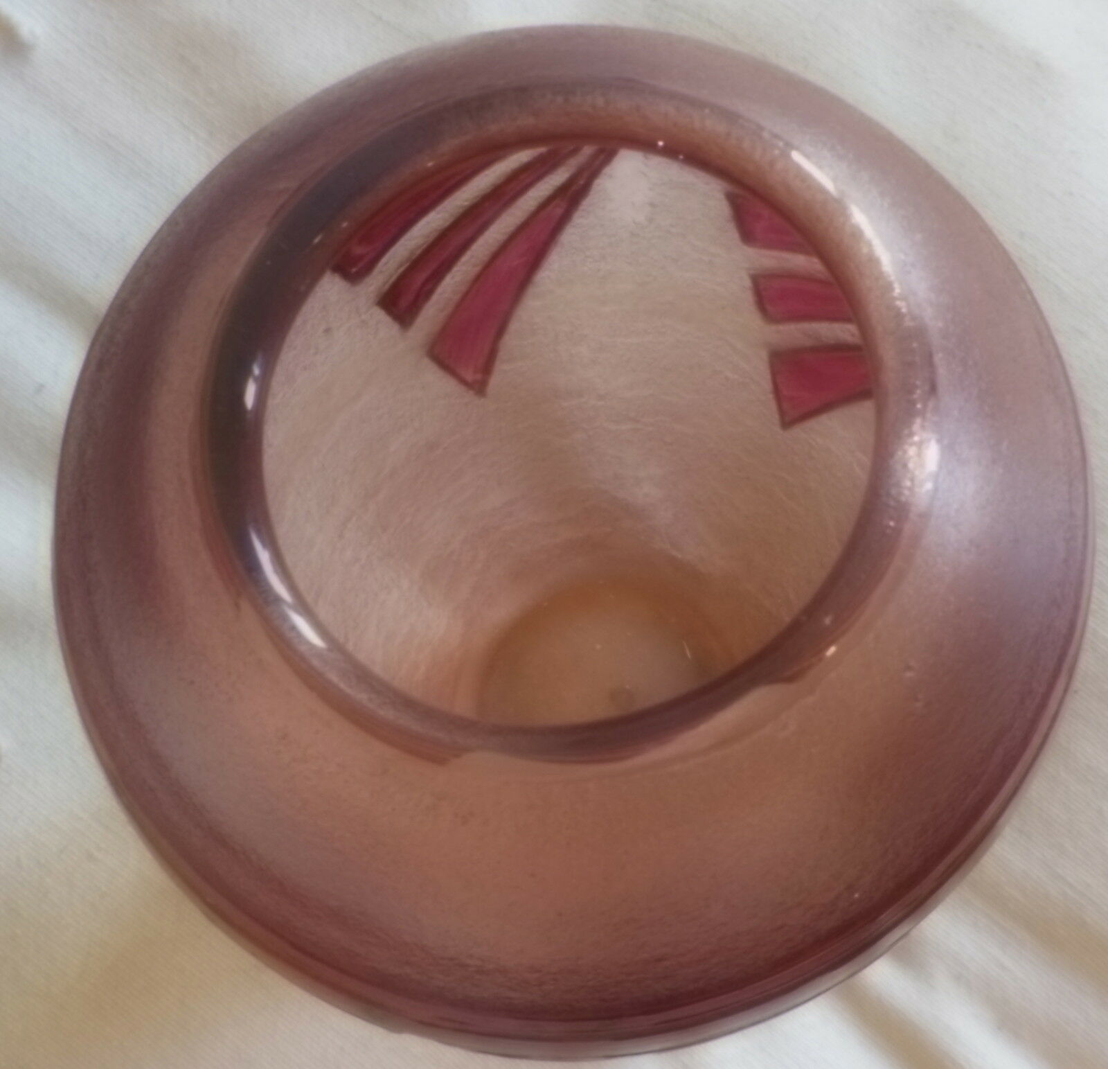 Vase glass paste degagé with acid art -deco signed Legras