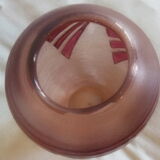 Vase glass paste degagé with acid art -deco signed Legras