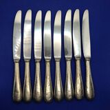 Set of 8 small silver-plated Chambly Navy knives