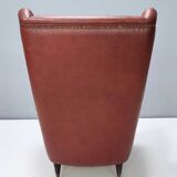 Skai Wingback Armchair Attr. to Mod. 512 attr. to Gio Ponti Produced by ISA
