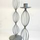 Geometric METAL CANDLE HOLDERS Patinated Gray