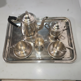 Antique silver-plated tray