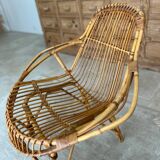 Fauteuil en rotin années 50/60