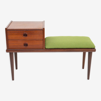 Teak hallway gossip bench by Ganddal, Norway 1960s