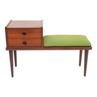 Teak hallway gossip bench by Ganddal, Norway 1960s