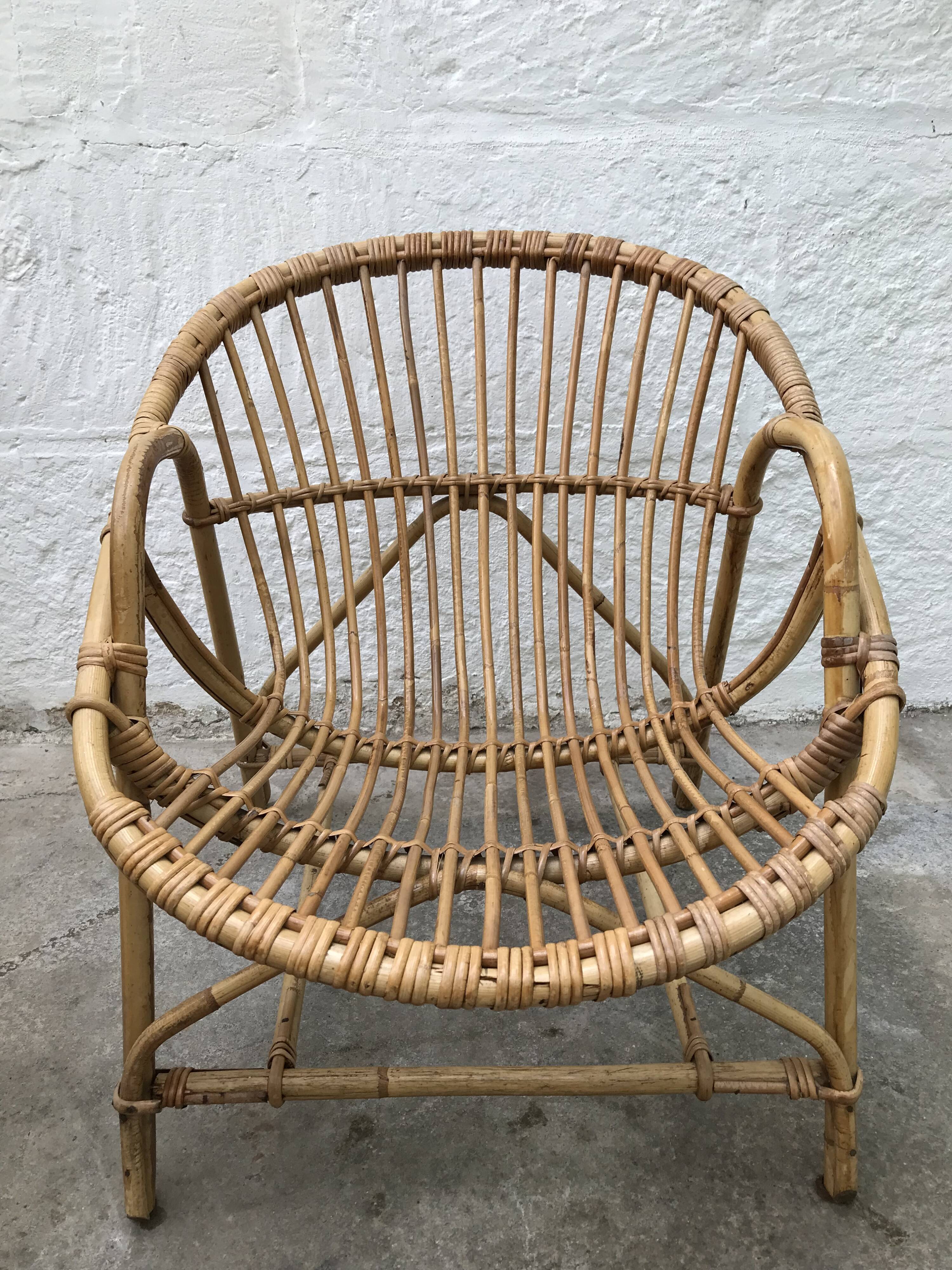 Pair of armchairs adult rattan basket