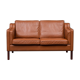 VINTAGE DANISH MID CENTURY STOUBY 2 PERSON SOFA IN COGNAC LEATHER