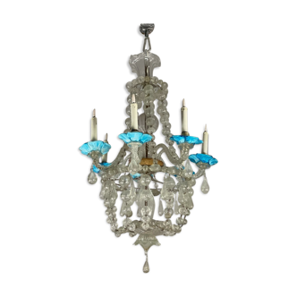 Venetian chandelier in murano glass, bag of pearls