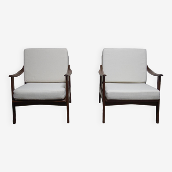 Pair of Scandinavian teak armchairs from the 60s