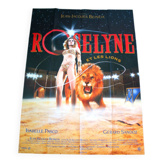 Affiche cinéma originale "Roselyne et les lions" 1989 Cirque 120x160 cm