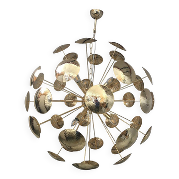 Handmade Hammered Sputnik Candlestick in Gold