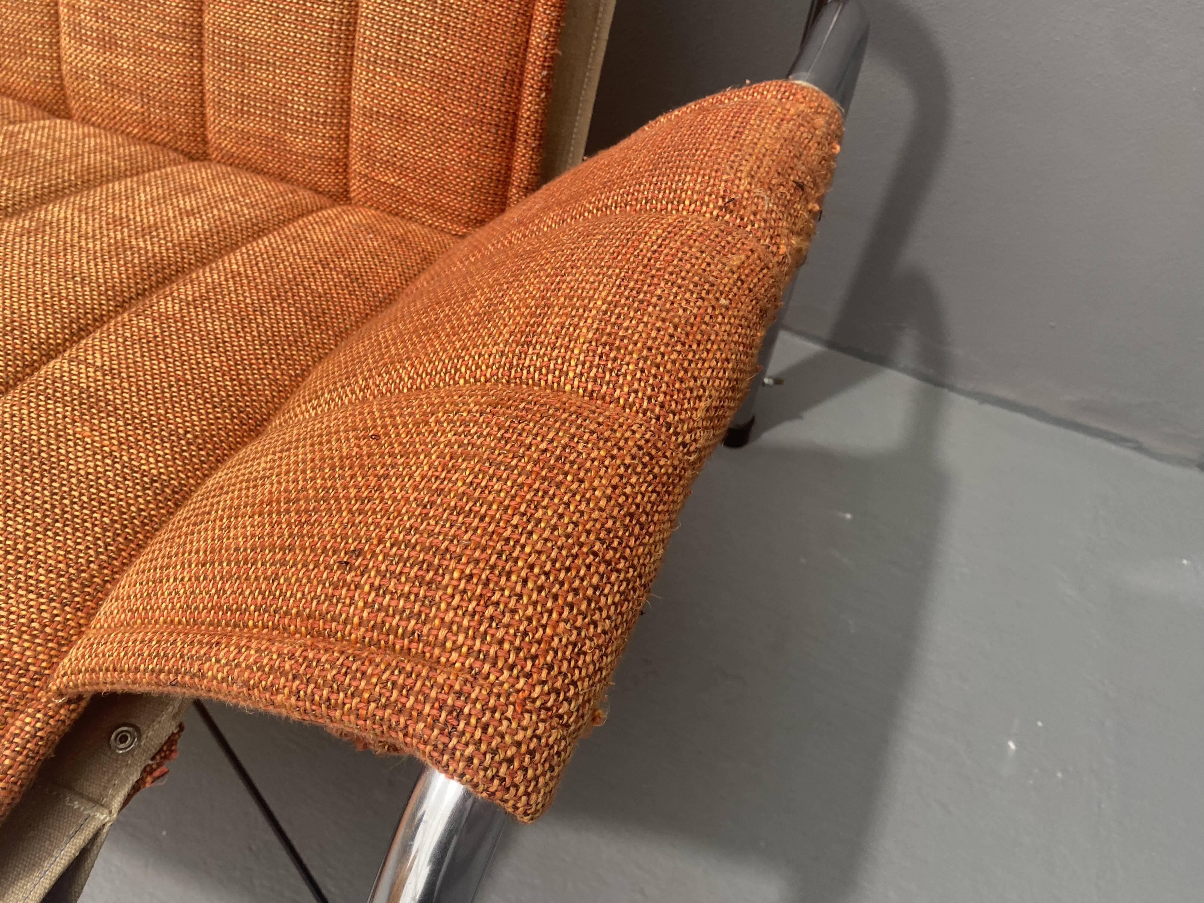 Chromed functionalist sofa by Viliam Chlebo, 1970´s, Czechoslovakia