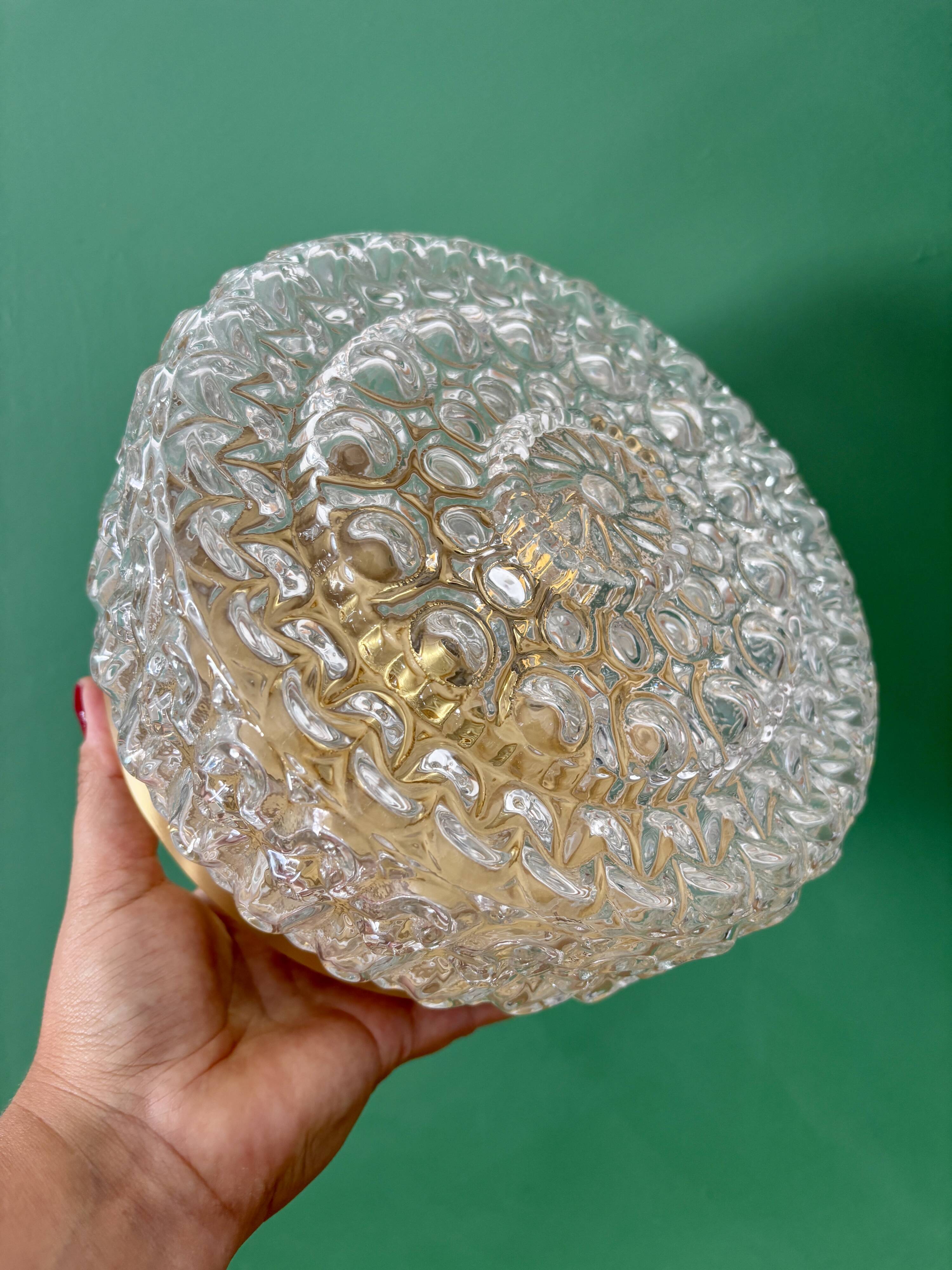 Vintage globe wall or ceiling light in molded glass
