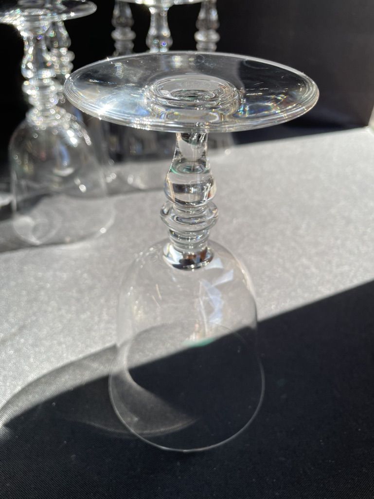 Baccarat – glasses size n°2 - art nouveau - blown plain crystal - service vence