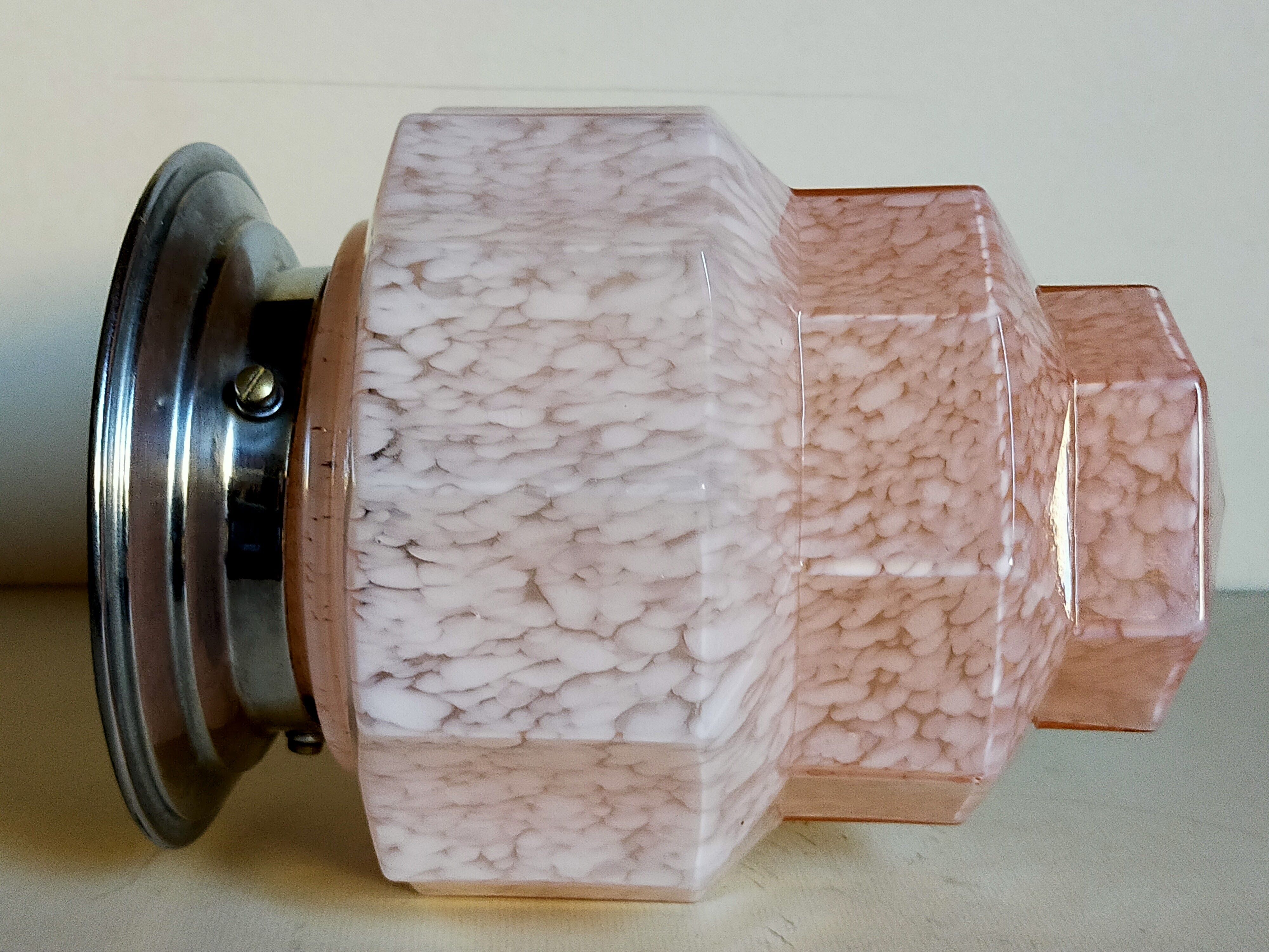 Clichy Glass Art Deco Ceiling Lamp 1925