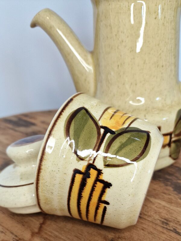 Grande cafetière vintage 70 Saint-Amand 1713 + sucrier - Olive & miel