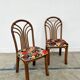 Set of 4 Rausch Rattan Curved Rattan Chairs - Floral Velvet Seats