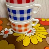 Arcopal gingham coffee cup vintage retro pops 70s