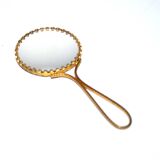 Vintage Gilded Handmirror and Limoges Porcelain - Pocket Mirror / Handbag