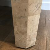 Coffee table made of marble plates with inlay of a brass net. French Work