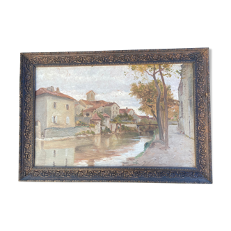 Peinture ancienne village