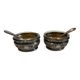 Pair of silver and crystal salt cellars