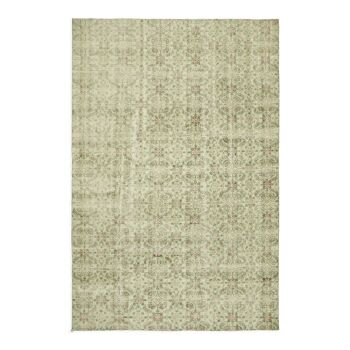 Handmade oriental contemporary 1980s 240 cm x 356 cm beige wool carpet