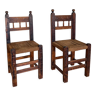 Paire de chaises bois et corde