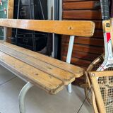 Old nursery school bench with backrest