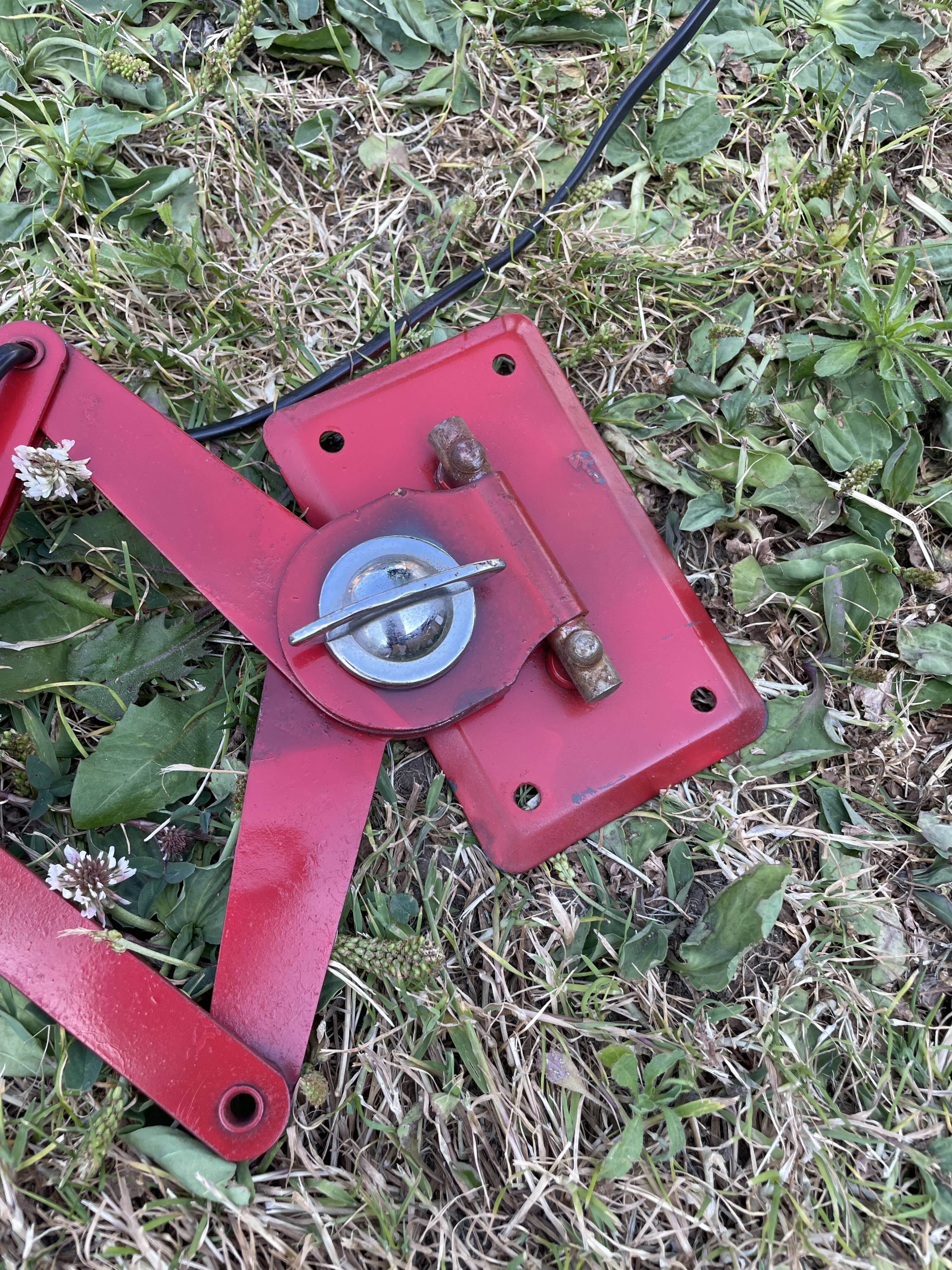 Vintage pantograph wall lamp 1950 red