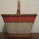 Panier scoubidou et rotin vintage