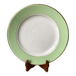 Plat rond vert pastel nid d'abeille