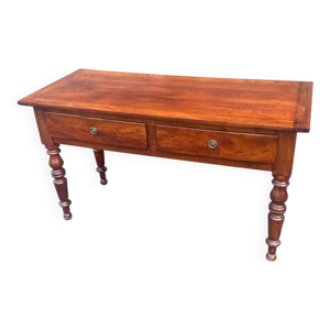 bureau en bois 2 tiroirs - louis philippe
