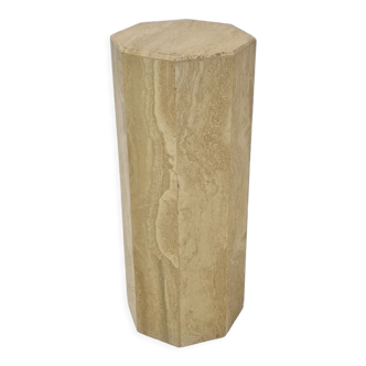 Italian travertine side table or pedestal, 1980's