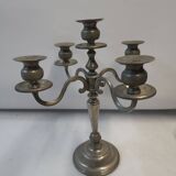 Chandelier 5 branches en métal argenté 