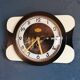 Vintage formica clock rectangular silent wall pendulum "Carrez black white"