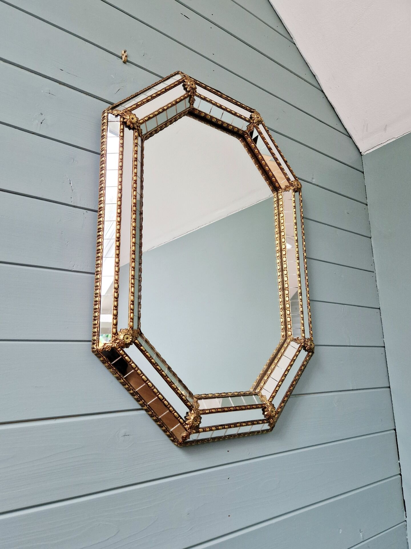 Venetian mirror with brass frames, 1970s-80s
